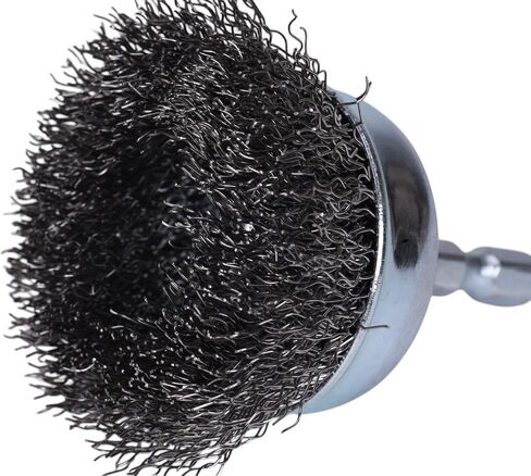 Century Drill & Tool 76221 Drill Cup Wire Brush, 2-3/4" Coarse & Crimped | 1/4" shank, 0." wire diameter, cuts steel & metal, heat and rust resistant coating in Kuwait