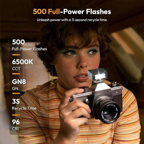 فلاش كاميرا Ulanzi SL02 مع ضوء الفيديو ، GN8 6500K Mini Flash Speedlite ، 4 مستويات طاقة ، متوافقة مع Sony ZV-1/ZV-E10/Canon/Nikon/Fuji/Panasonic/Leica/Olympus ، 【لا يناسب Sony ZV-1F】 in Saudi Arabia