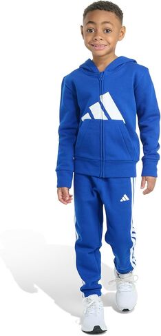 Adidas Baby-Poys 2 قطعة طويلة الأكمام الأساسية كبيرة الشعار جاكيت فوليس ومجموعة الركض in Saudi Arabia