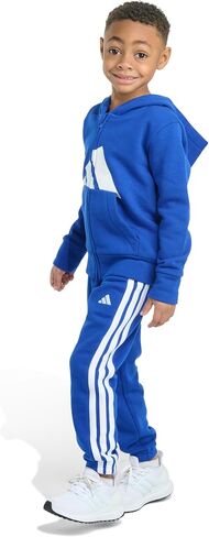 Adidas Baby-Poys 2 قطعة طويلة الأكمام الأساسية كبيرة الشعار جاكيت فوليس ومجموعة الركض in Saudi Arabia