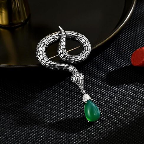 Gold Snake Brooches Pins for Women Men Statement Snake Enamel Lapel Pins Crystal Rhinestone Accessories Powerful Animal Insect Clothing Coat Jacket Lapel Jewelry Gifts in Kuwait