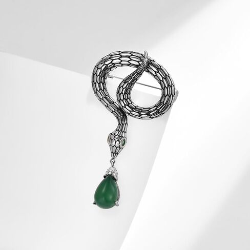 Gold Snake Brooches Pins for Women Men Statement Snake Enamel Lapel Pins Crystal Rhinestone Accessories Powerful Animal Insect Clothing Coat Jacket Lapel Jewelry Gifts in Kuwait