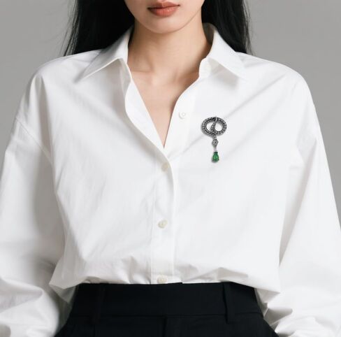 Gold Snake Brooches Pins for Women Men Statement Snake Enamel Lapel Pins Crystal Rhinestone Accessories Powerful Animal Insect Clothing Coat Jacket Lapel Jewelry Gifts in Kuwait