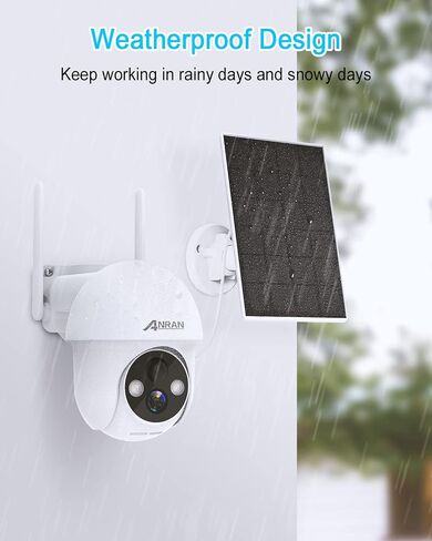 ANRAN 4G LTE Cellular Solar Security Camera Wireless Outdoor ، 2K No WiFi No WiFi Solar Camera Powered Camera ، Audio -Way ، الكشف عن الحركة الذكية ، الرؤية الليلية الملونة ، IP66 ، White (Card 32GB & SIM) in Kuwait