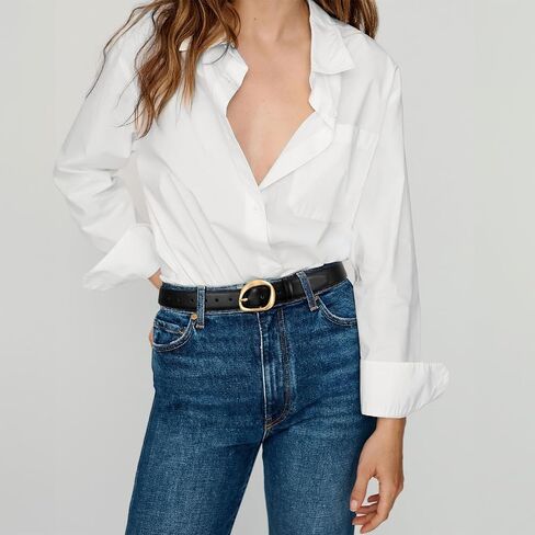 SUOSDEY Women Leather Belt for Jeans Pants, Fashion Dress Waist Belt with Gold Buckle in Saudi Arabia