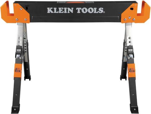 Klein Tools 66187 Folding Saw Horse, Heavy Duty Legs, Metal Saw Horse for Woodworking, Carpenters, Contractors, 2-Pack in Saudi Arabia