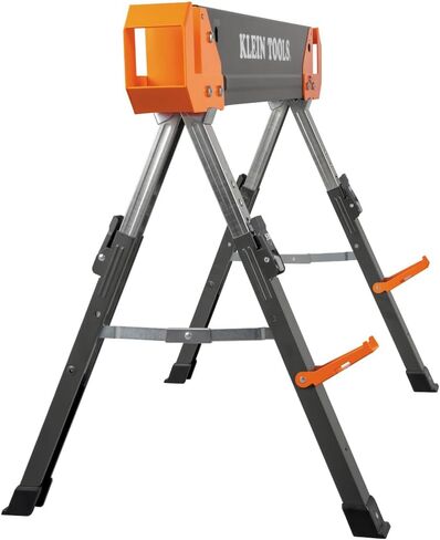 Klein Tools 66187 Folding Saw Horse, Heavy Duty Legs, Metal Saw Horse for Woodworking, Carpenters, Contractors, 2-Pack in Saudi Arabia