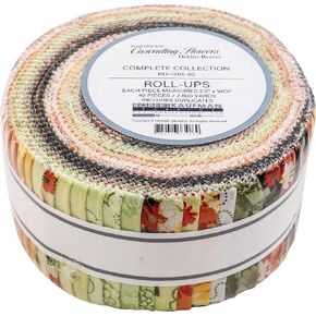 Debbie Beaves Flowerhouse Cascading Roll Up 40 2.5-inch Strips Jelly Roll Robert Kaufman RU-1261-40
