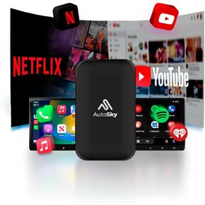 AutoSky Wireless CarPlay وAndroid Auto AI Box Lite Plus 2.0 لسيارات CarPlay السلكية من المصنع 2024 - يدعم Netflix وYouTube - Go Wireless CarPlay وAndroid Auto. مطلوب CarPlay السلكية in Kuwait