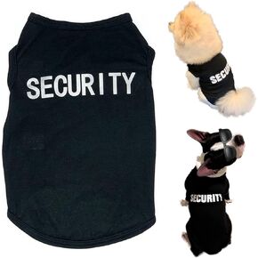 Dog Shirts Security Cat Apparel Costumes for Cosplay，Breathable Pet T-Shirts，Summer Clothes Vest for Dogs Puppy Boy Girl (X-Small)