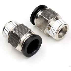 CEKER 1/2 Push to Connect Fittings Air Fittings PC 1/2 Inch Tubing Od x 3/8" NPT Thread Male Air Line Fittings Pneumatic Fitting Push in Connector Compression Fittings Quick Connect Fittings 2Pack