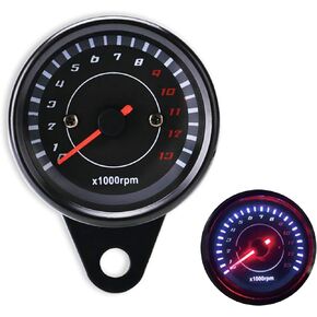 12V Black Stainless Motorcycle Universal Dual meter Speedometer + Odometer Retrofitting Retro Instrument with LED Signal light