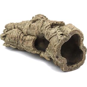 Reptile Terrarium Hideout Decor, Resin Wood Hide Decor for Reptiles, Fish, Amphibians, Small Animals (Large)