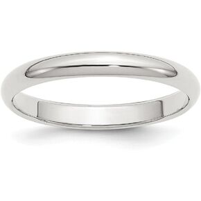 Solid 925 Sterling Silver Stackable 3mm Classic Dome Band Wedding Anniversary Ring