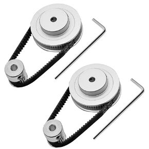 Zorfeter 2 Kit GT2 Synchronous Wheel Featuring 20&60 Teeth, 8mm Bore, Aluminum Timing Pulley, with 2PCS Length 200mm Width 6mm Belt (Bore 8mm)