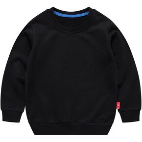 LNICEAR Kids Boys Girls Solid Cotton Pullover Crewneck Sweatshirt Toddler Casual Long Sleeve T-Shirt Tops Thin