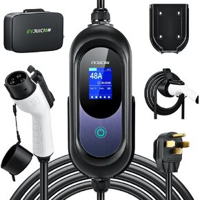 شاحن EV المستوى 2 40 أمبير 9.6 كيلو واط 240 فولت شاحن EV المستوى 2، شاشة LED كبيرة 2.4 بوصة، 16/20/24/32/40 أمبير، مؤقت تأخير 12 ساعة، شاحن سيارة كهربائي 21 قدم مع حقيبة/حامل حائط/حامل كابل، NEMA 14- 50P J1772 إيفس in Kuwait