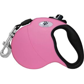 CROWN PAWS 16 ft Retractable Dog Leash for Large Dogs up to 110 lbs,Tangle-Free Nylon Tape,Black Dan L