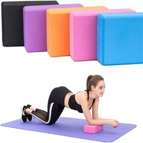 Yoga Block, Premium EVA Foam Soft Non-Slip Surface Premium Yoga Bricks, Odor Resistant Supportive Yoga Accessories for Yoga, General Fitness, Pilates, Meditation, Balance, Stretching and Toning in Kuwait
