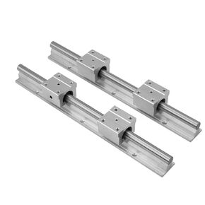 Walfront Linear Rails and Bearings,2Pcs SCS12LUU Linear Guide Rail 300mm +4Pcs Linear Bearing 12mm Slide Blocks SBR12UU