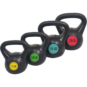 Signature Fitness ​Wide Grip Kettlebell Exercise Fitness Weight Set, Set of 3 or Set of 4 Kettlebells