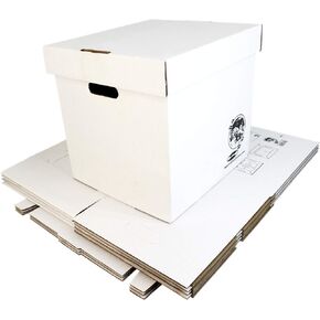 12" Vinyl Record Storage Box - Sturdy Cardboard with Removable Lid - Holds up to 90 Records or Laser Discs - Set of 5 Boxes #12BC13