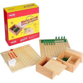 YHZAN Montessori Math Material Multiplication and Division Board Game Bead Boxed Arithmatics Wooden Math Manipulatives for Homeschool Classroom Kids Educational Toy