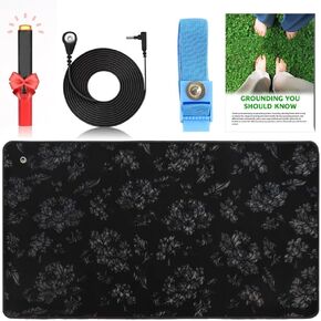 Grounding Mat for Sleeping, Upgraded Grounding Pad with Pattern Earth Mat with Testing Pen and Grounding Cord, Grounding Mat for Sleeping for Bed