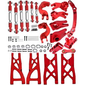 ترقيات hopsupRC لـ 1/10 Senton/Granite 4X4، مفاصل كتلة التوجيه الأمامية والأذرع وكتل العجلات C-Hubs والمحاور الخلفية وشدادات دوارة ووصلات الحدبة ووصلة سحب كرنك التوجيه مع محامل كروية، أزرق