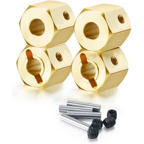 RCLions Brass Wheels Hex Hub 8mm/10mm Extension Hex Drive Adapter for Redcat GEN8 Upgrades Parts 1/10 RC Crawler Car (10mm)