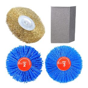 SHOKARI Weathered Wood System, Ultimate Woodworking Weathering and Distressing System, Includes Three Abrasive Wheels & Sanding Block, Instruction Sheet + Link to Tutorial Video