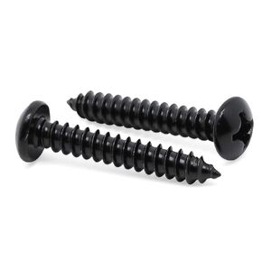 #8 x 3/4" Pan Head Self Tapping Screws Sheet Metal Wood Screws, Black Oxide, 304 Stainless Steel 18-8, 100 PCS