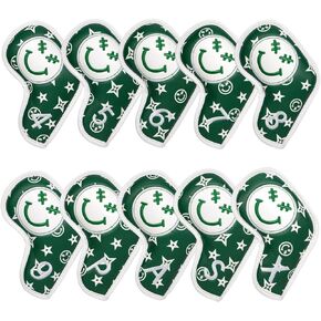 Barudan Golf Iron Head Covers, Golf Headocver for Iron Clubs, Golf Iron Covers Headcovers Set 10pcs #4-9 Aw, PW, SW, Xw fits for All Brand, Color Green, Golf Gifts for Men/Women Golfers