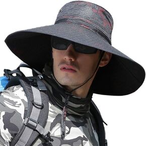 Peicees Super Wide Brim Sun Hat UPF 50+ UV Waterproof Fishing Hat for Men Women