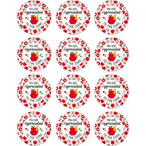 FaCraft Thank You Teacher Label Stickers 1.5" Teachers Day Appreciation Gifts Tags Apples Label Stickers End of Year Sticker for Envelope Seals Gift Wrap Boxes Cards Teacher Week Party Supplies
