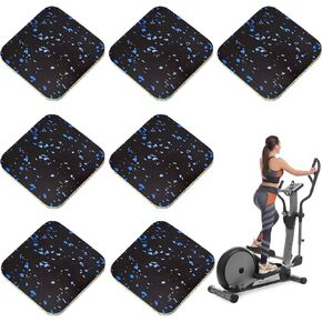 16 Pack Exercise Equipment Mat Treadmill 3.9 x 3.9 x 0.4 Inch Pads Rubber Mats for Gym Floor Mat Protective Treadmill Mats for Carpet Anti Slip Treadmill Pad for Hardwood Floor Protection Home Fitness