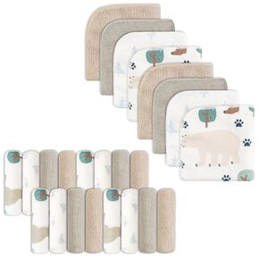 Softan Baby Washcloths, 24Pack Baby Wash Cloths Extra Soft & Ultra Absorbent, Baby Towels Face Towel Unisex for Boys Girls Face & Body, Washclothes Gentle on Sensitive Skin, 9''x 9'' Strawberries