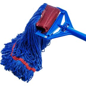 TCSS Cleaning Supply Heavy Duty Microfiber Mop Head for Commercial and General Floor Cleaning, Wet String Mop Industrial Blue Cotton Looped End Head Refill