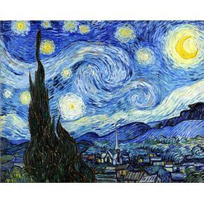 Paint by Numbers Kits for Adults Kids, DIY Number Painting - Starry Night by Van Gogh Beautiful Sky 40 x 50 cm Stamped Canvas (No Frame)