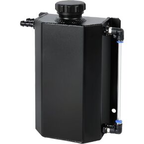 EVIL ENERGY Radiator Coolant Overflow Tank, Coolant Recovery Tank Aluminum 2L Black