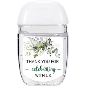 36 Hand Sanitizer Labels Thank You Wedding Favor Stickers, Labels for Weddings, Bridal Showers, Birthdays, Parties, Baby Showers.