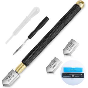 Glass Cutter 2mm-20mm, Upgrade Glass Cutting Tool with Glass Cutting Oil, Pencil Style Oil Feed Carbide Tip Glass Cutter for Mirror/Tiles/Mosaic. in Saudi Arabia