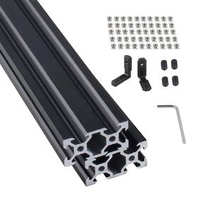 CNCMANS 2PCS 400mm T Slot 2080 Aluminum Extrusion European Standard Anodized Linear Rail Aluminum Profile Extrusion for 3D Printer Parts and CNC DIY (Standard 6.2mm Length 400mm Black)
