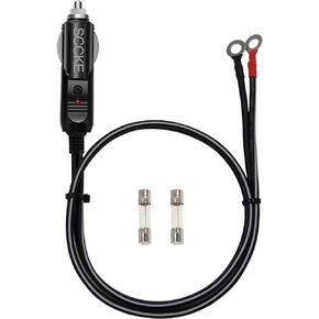 SCCKE Heavy-Duty 14AWG 20A Male Plug Cigarette Lighter Adapter Power Supply Cord with 2ft / 0.6m 14 AWG Cable Wire for Car Inverter Air Pump Electric Cup and DIY