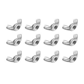 uxcell M10 Wing Nuts, Stainless Steel 201 Fasteners Parts Hurrican Screws Hand Twist Tighten Ear Butterfly Nut, 12pcs