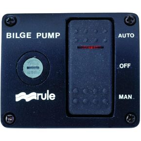 Rule 43 Marine Deluxe Plastic Rocker Panel Switch (12-Volt) , Black, 2-7/8" W x 2-3/8" H