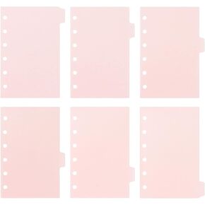 Koqye A7 Binder Dividers with 6 Tabs, 6 Holes Plastic Index Tabs for 6 Ring Loose Leaf Binders, 2 Set