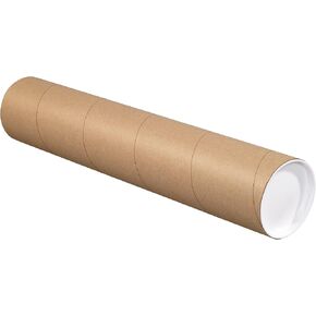 Partners Brand PP4042KHD Heavy-Duty Mailing Tubes with Caps, 4" x 42", Kraft (Pack of 12)