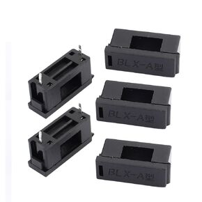 uxcell 5 Pcs 6A 2 Terminals Nylon BLX-A Holder for PCB Mount 5x20mm Glass Tube Fuse