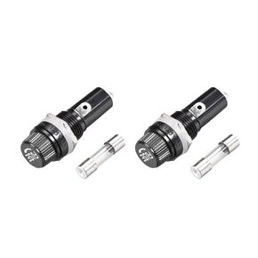 uxcell Screw Cap Panel Mounted Fuse Holder AC 125V/15A 250V/10A with 6 x 30mm Glass Fuse 2Set